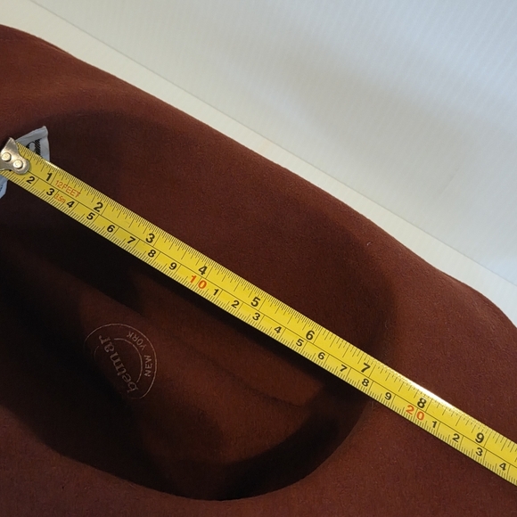 Betmar New York 100% Wool Hat Cowboy Fedora Style Red Rust Designer Feather Band - Picture 14 of 16